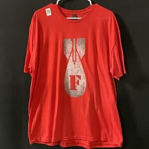 Gildan Shirt Mens XL Red F Bomb Graphic Tee Softstyle T-Shirt Funny Novelty